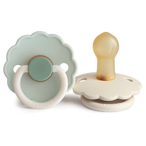 FRIGG Daisy - Round Latex 2-Pack Pacifiers - Little Darling/Cream - Size 2